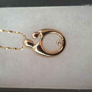 Vintage Kaynar 14K w/Diamond Mother Child Pendant with Chain